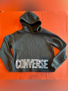 CONVERSE | BLACK HOODED SWEATSHIRT - YOUTH XL
